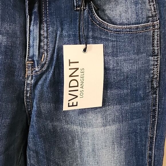 EVIDENT LOS ANGELES FLORENCE STRAIGHT LEG SIZE 25 RAW EDGES NWT - Picture 3 of 5
